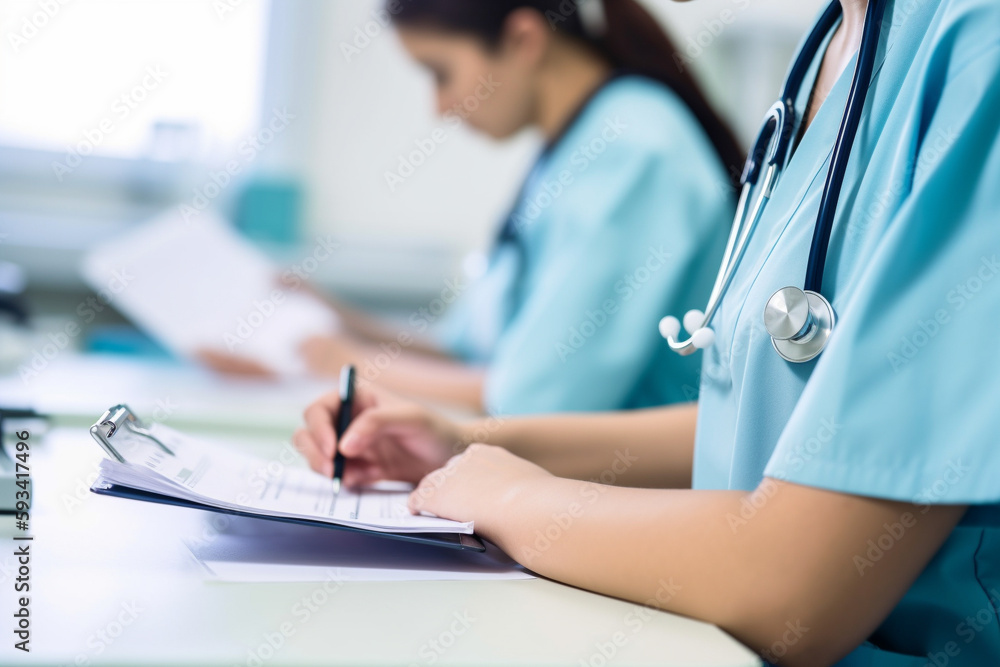 doctor writing on clipboard - AI Technology doctor writing on clipboard - AI Technology
