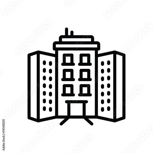 Black line icon for apartments 