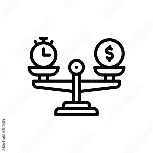 Black line icon for comparative 