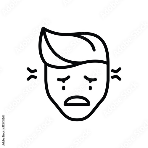 Black line icon for desperate 