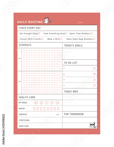 Daily Rountine. Cute style with Sean and Sea partners. Plan your day make dream happen.