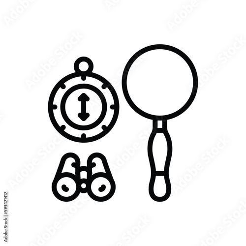 Black line icon for explorer 