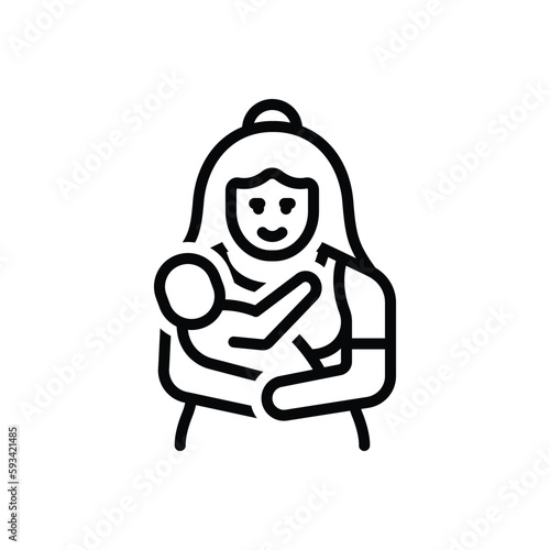Black line icon for mothers  