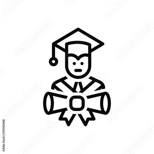Black line icon for bachelor 
