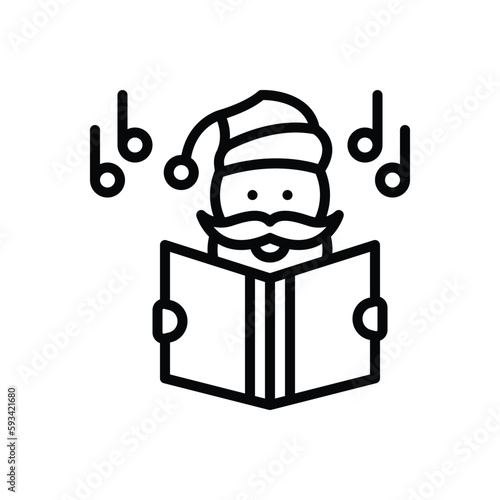 Black line icon for carol 