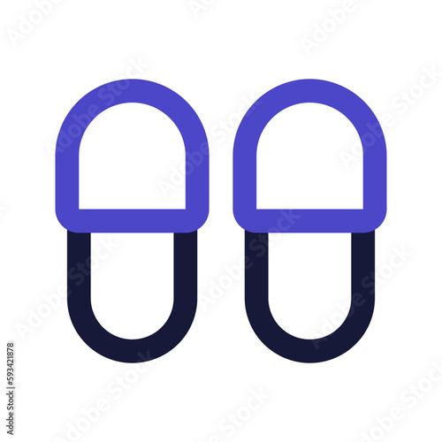 slippers line color icon