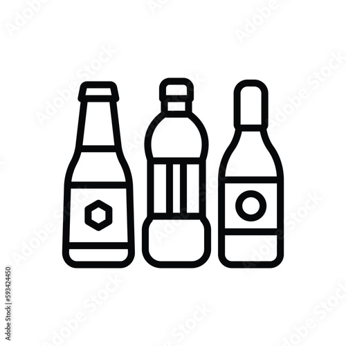 Black line icon for bottles 