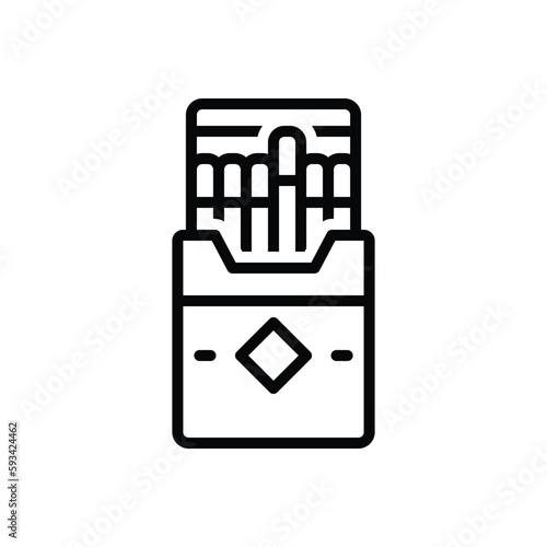 Black line icon for cigarettes 