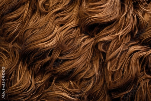 close-up view of a fluffy animals fur. Generative AI