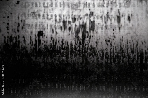 rain in a grungy black and white style. Generative AI