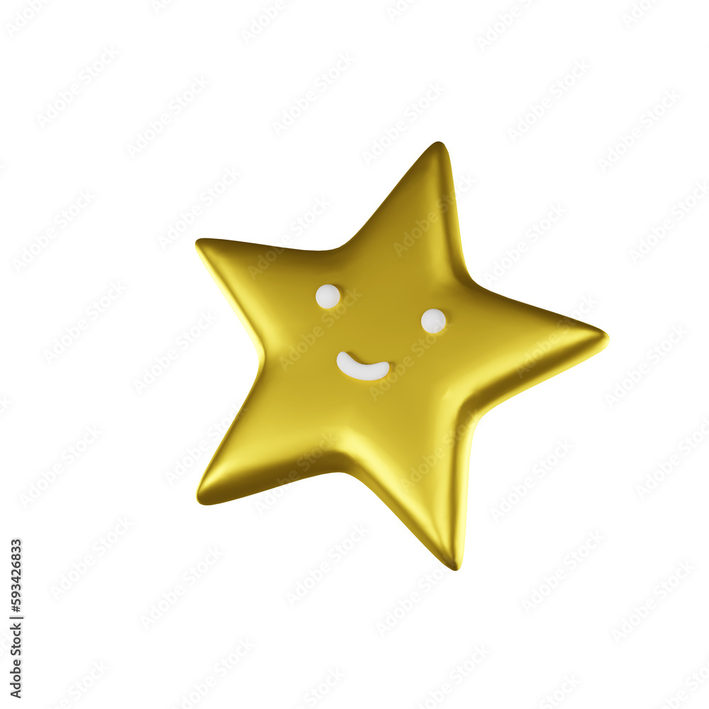 3d Golden Star isolated on white 3d Golden Star isolated on white