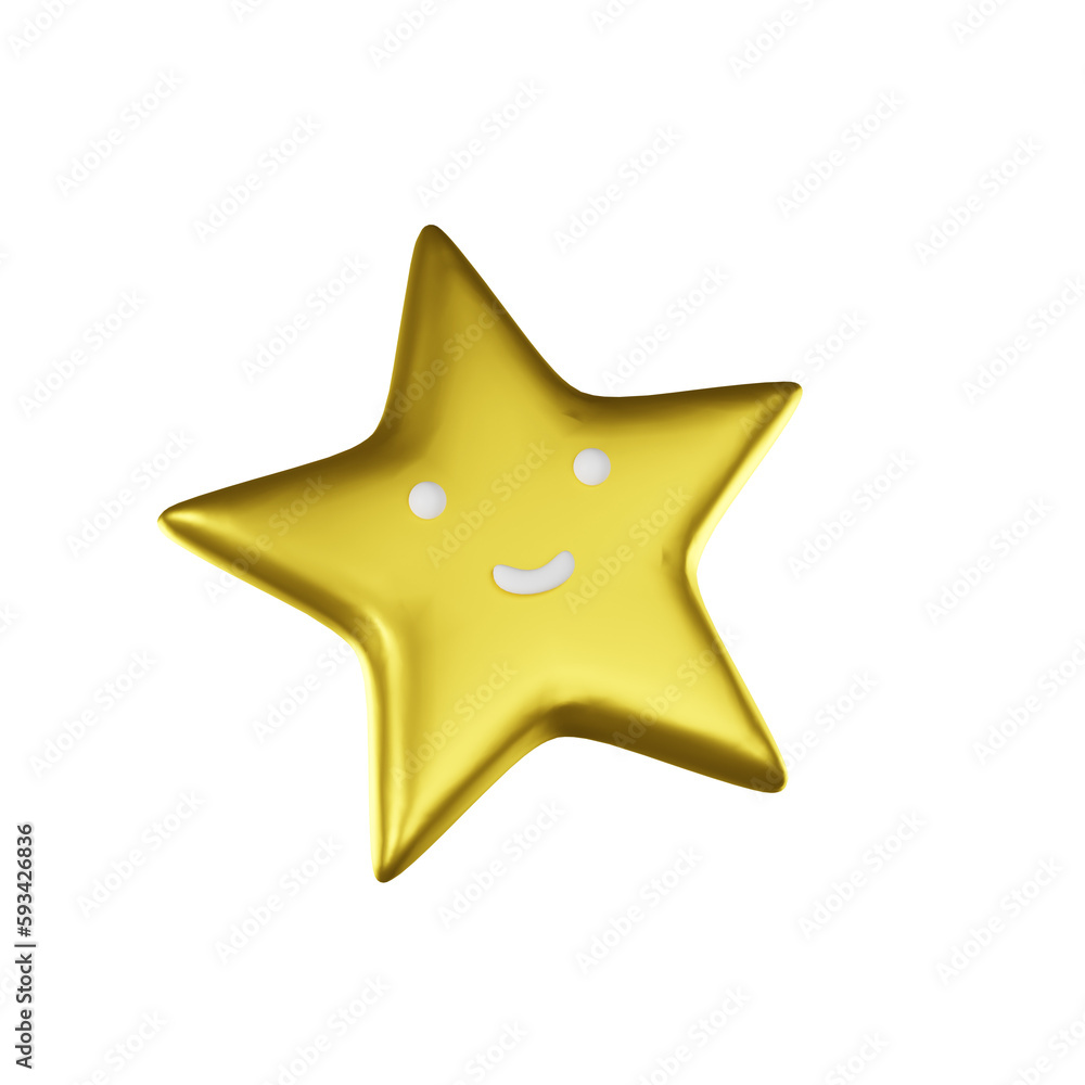 3d Golden Star isolated on white 3d Golden Star isolated on white