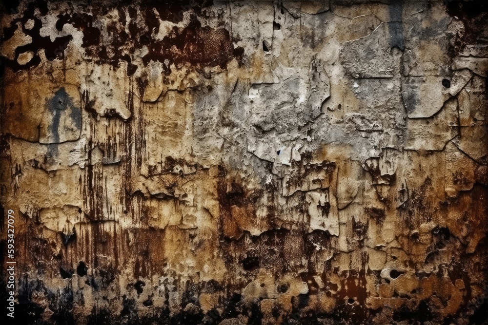 weathered and colorful graffiti-covered wall. Generative AI weathered and colorful graffiti-covered wall. Generative AI