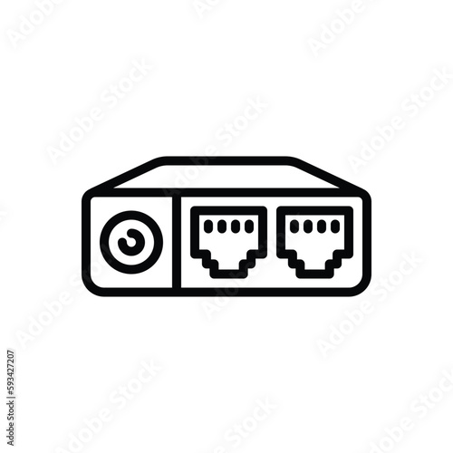 Black line icon for tcp cable