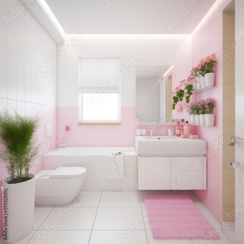 Sweet modern pink bathroom 