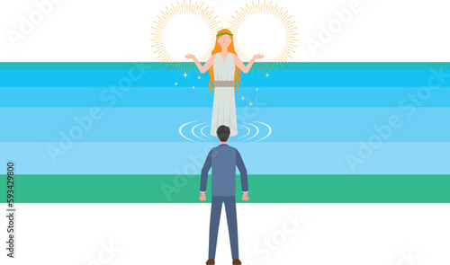 池の女神とビジネスマン