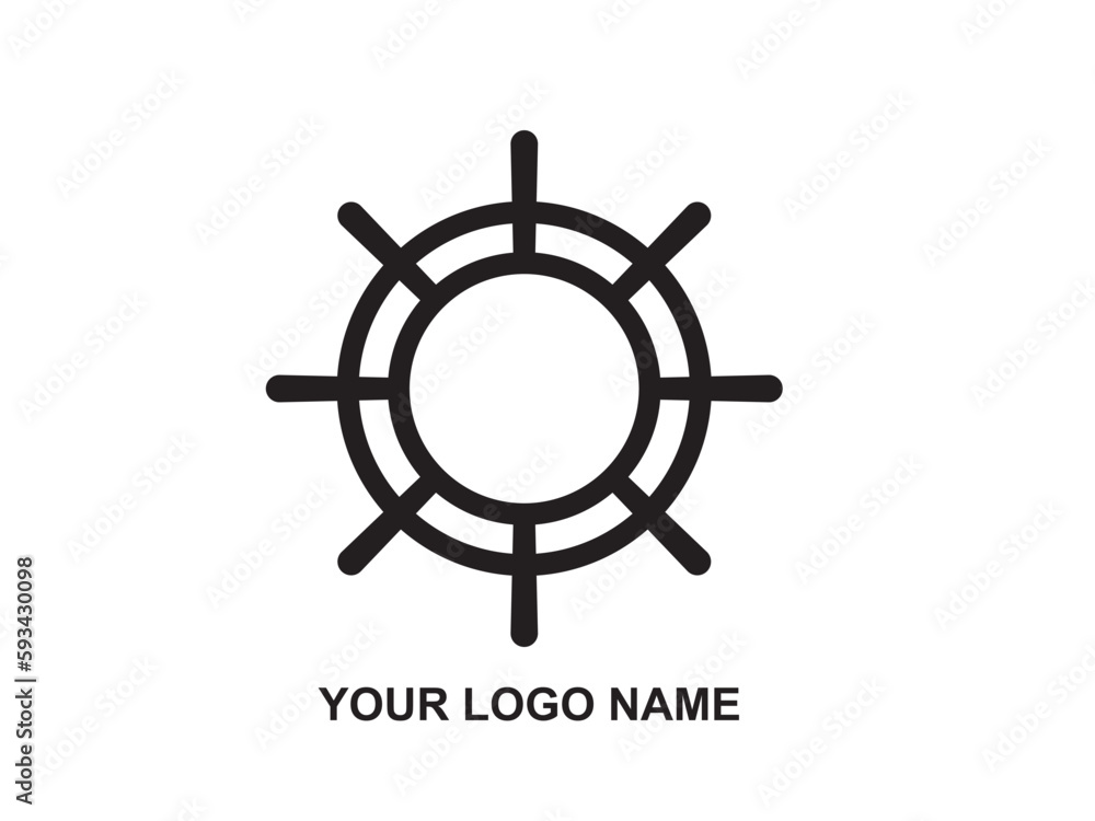 ship's wheel logo free vector. Leaf and rope abstract design concept ship's wheel logo free vector. Leaf and rope abstract design concept