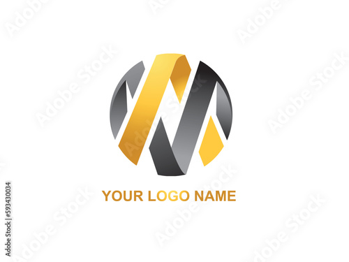 AM Letter Logo Design with Creative Intersected and Cutted Serif Font.