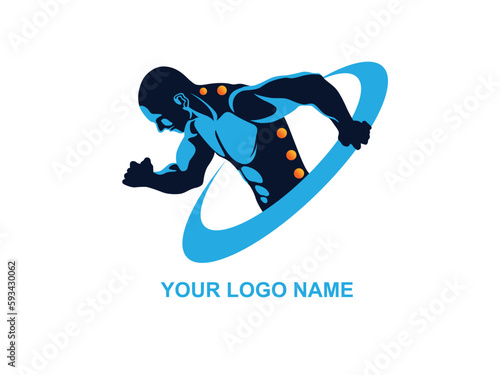 Human spine backbone logo template