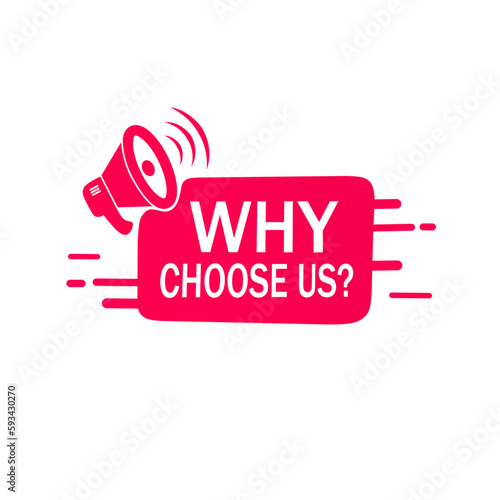 Why choose us - banner template. Modern vector illustration.