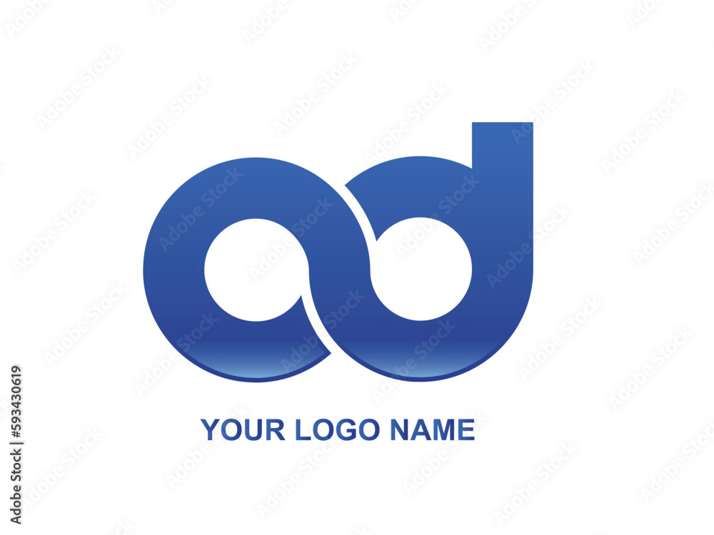 Alphabet letter icon logo AD