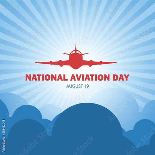 National Aviation Day. Celebrated in United States in August 19, modern background vector  illustration