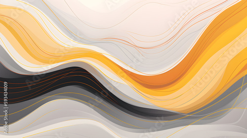 abstract gray and golden wave geometric background .Generative AI