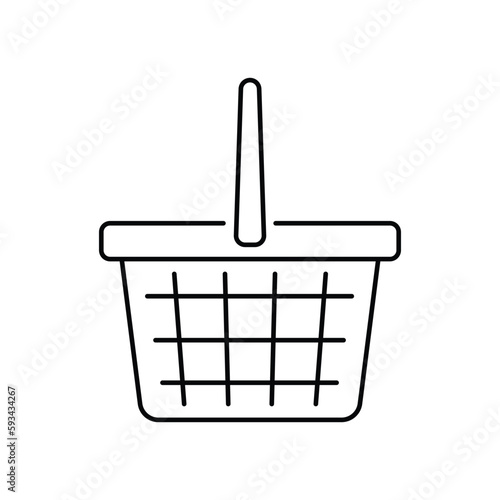 Wicker basket icon design. isolated on white background. vector illustration