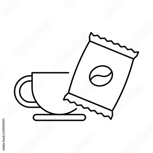 coffee sachet icon design, isolated on white background. vector illustration