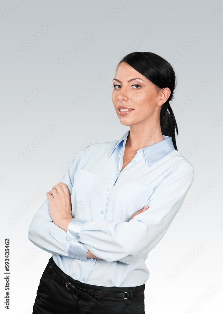 Portrait of a pretty business girl posing on background. Portrait of a pretty business girl posing on background.