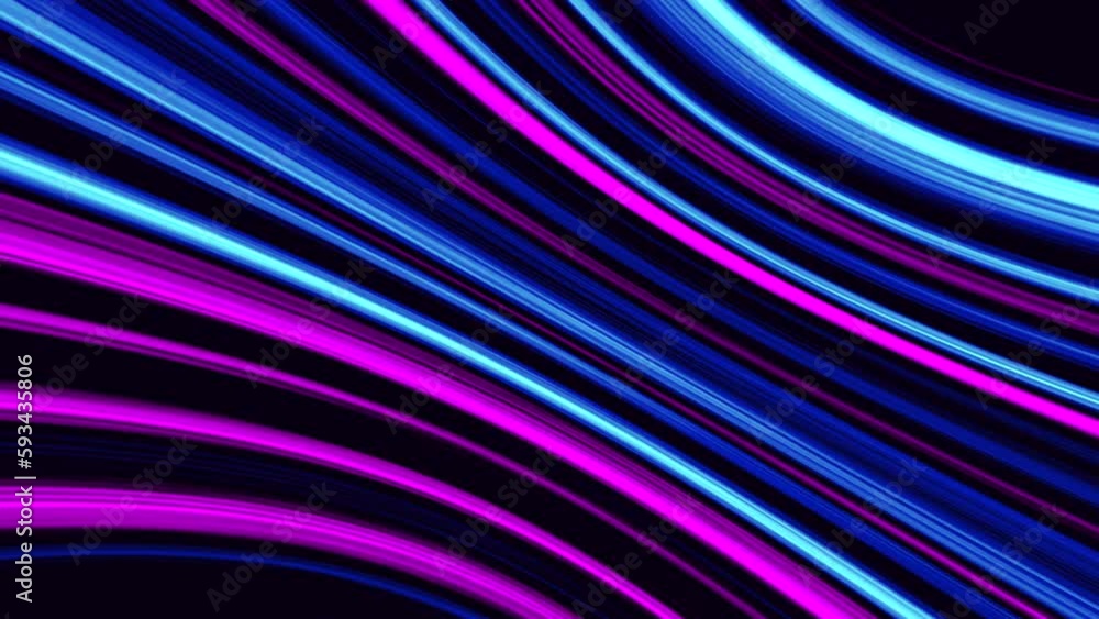 Bright neon blue and pink lines diagonal curve background. Seamless loop animation. 4K footage Bright neon blue and pink lines diagonal curve background. Seamless loop animation. 4K footage