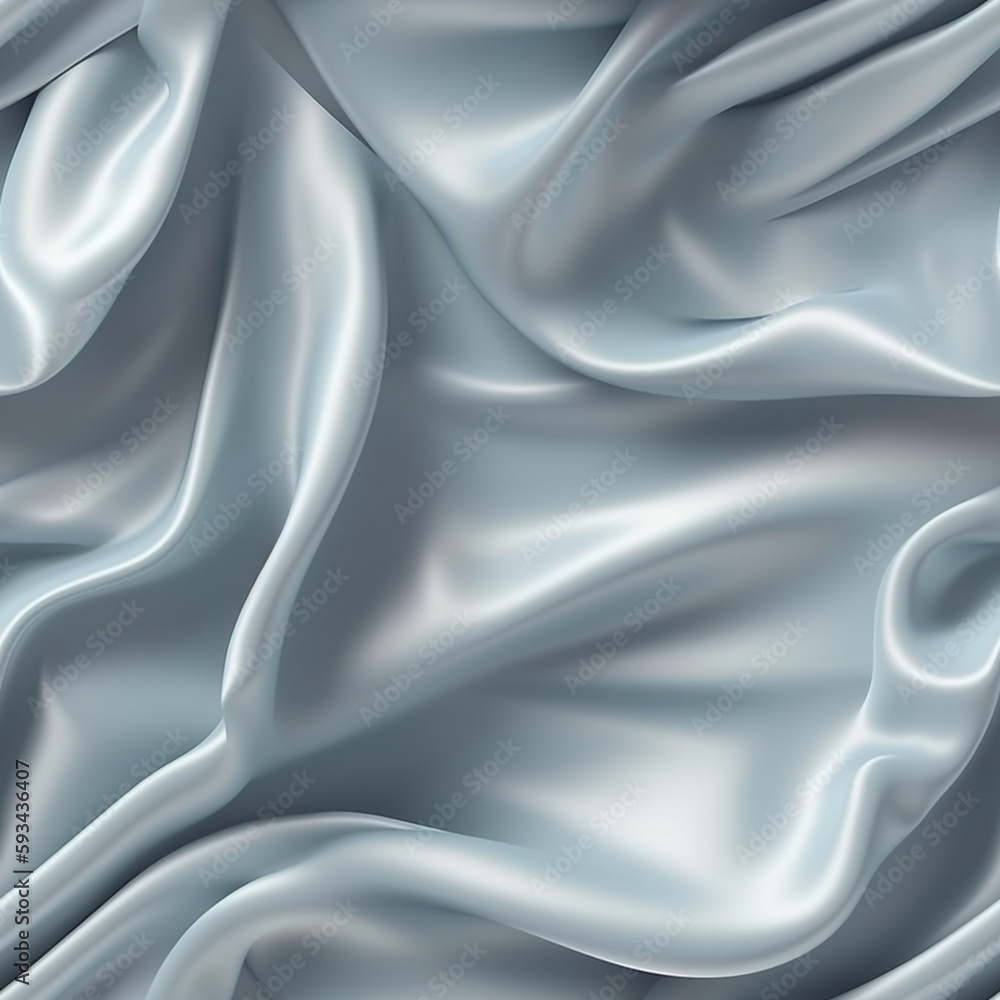 Obraz premium Luxury light blue silk fabric texture, elegant seamless pattern, realistic light and shadow background, photorealistic wallpaper, generative ai