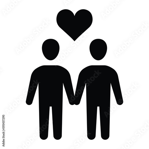 Gay same-sex relationship vector icon