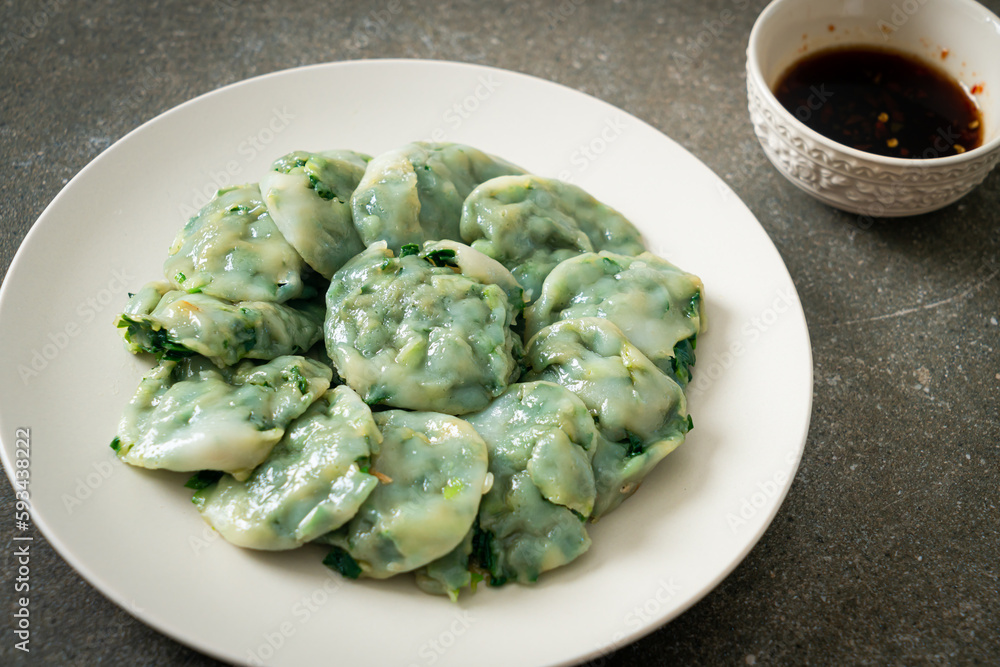 steamed chives dumplings with sauce steamed chives dumplings with sauce