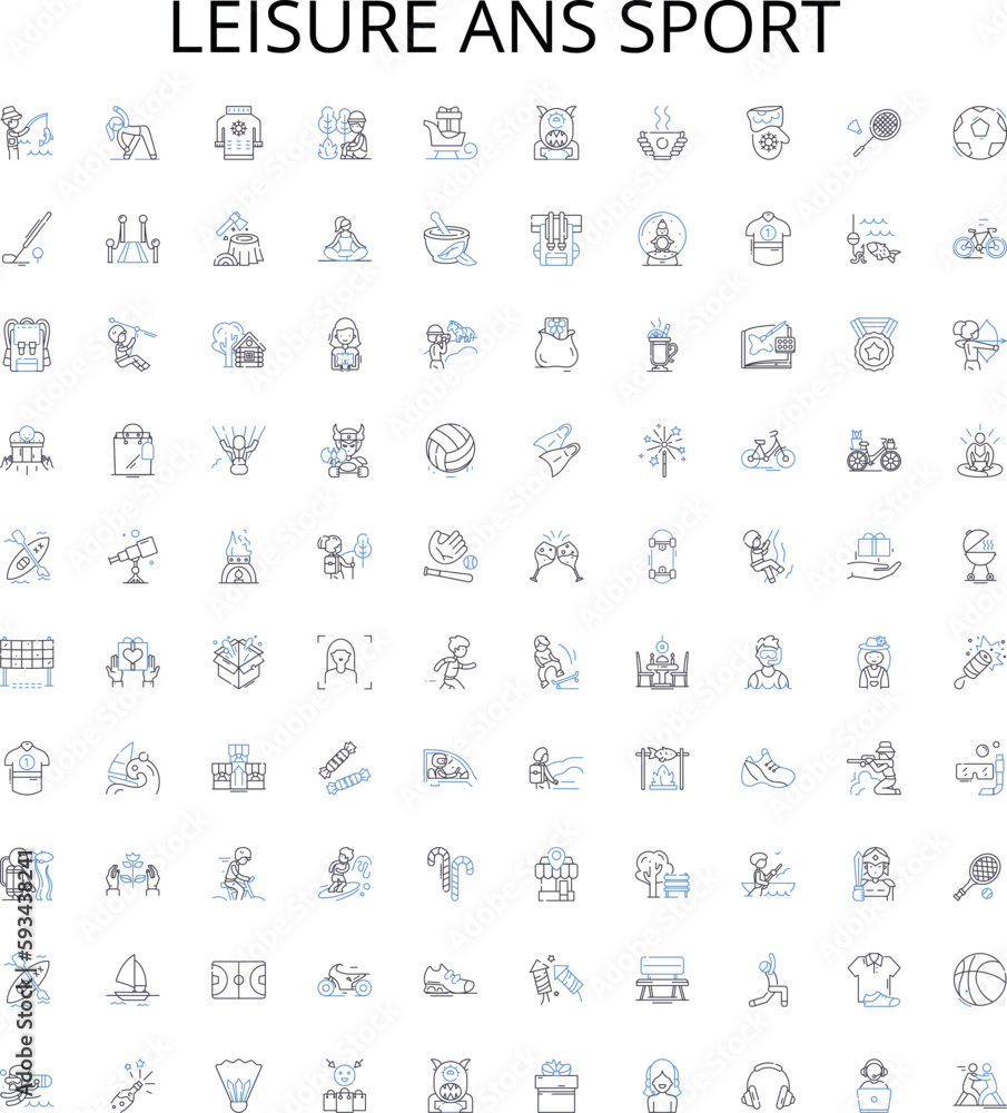 Leisure ans sport outline icons collection. Sports, Leisure, Games, Athletics, Exercise, Swimming, Tennis vector illustration set. Golf, Cycling, Racquetball linear signs Leisure ans sport outline icons collection. Sports, Leisure, Games, Athletics, Exercise, Swimming, Tennis vector illustration set. Golf, Cycling, Racquetball linear signs