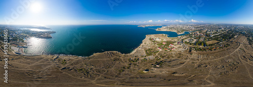 Sevastopol. Crimea. Chersonesos Tauric. St. Vladimir's Cathedral. Panoarma 360. Aerial view
