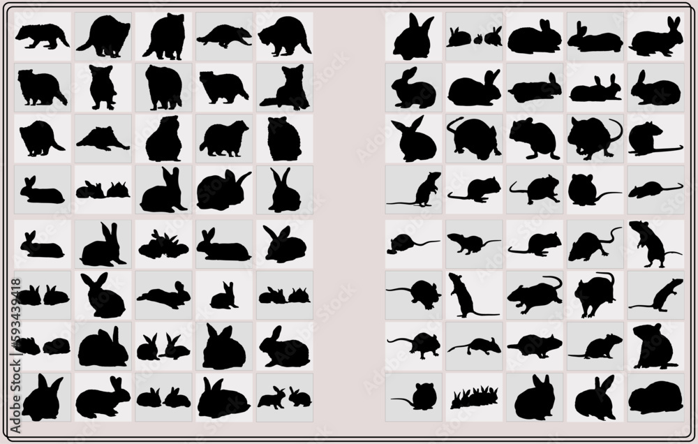 silhouettes of animals ,Animals,Zoo animals collection ,African animals silhouette