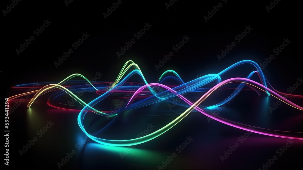 Neon glowing light wave. glow effect for music video background, dj graphics, vj background Neon glowing light wave. glow effect for music video background, dj graphics, vj background
