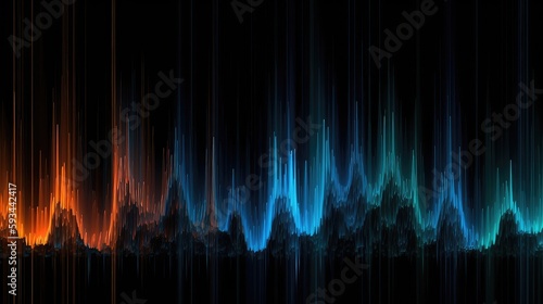 Wallpaper Mural Neon waterfall with vertical lines  and particles falling from top, heavy glowing verticals lines for music video backgrounds, dj and vj graphics Torontodigital.ca