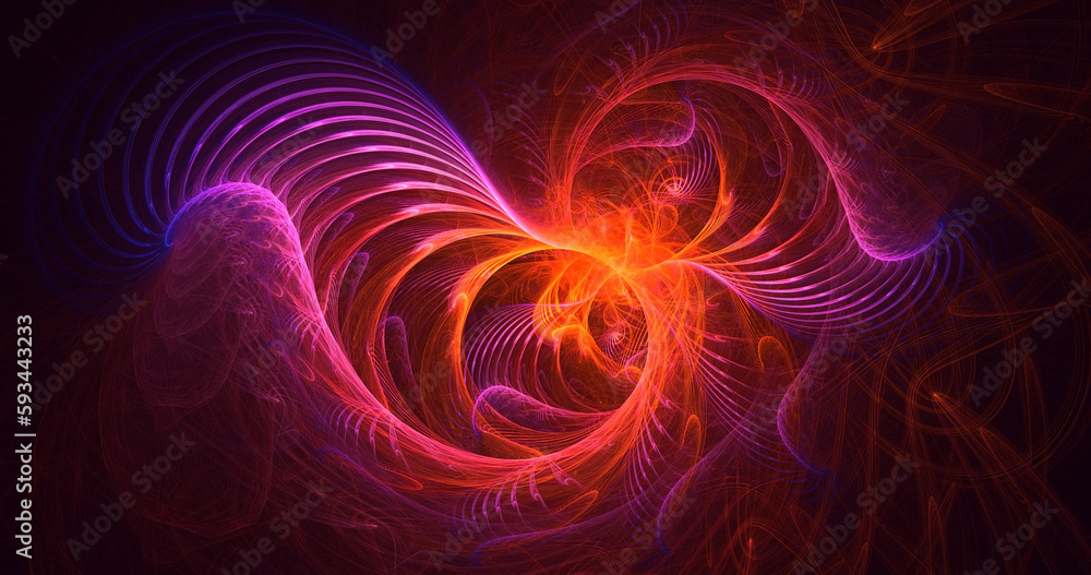 Fototapeta premium 3D rendering abstract multicolor technology fractal light background