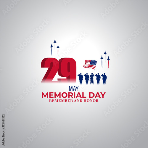 Vector illustration of U.S. Memorial Day banner