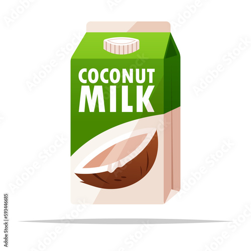 Coconut milk vector isolated illustration