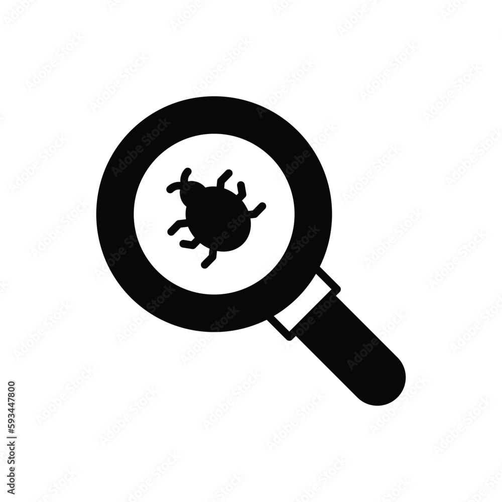Virus Search icon vector stock. Virus Search icon vector stock.