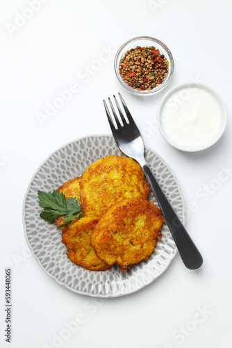 Tasty food concept - potato pancakes, delicious homemade food
