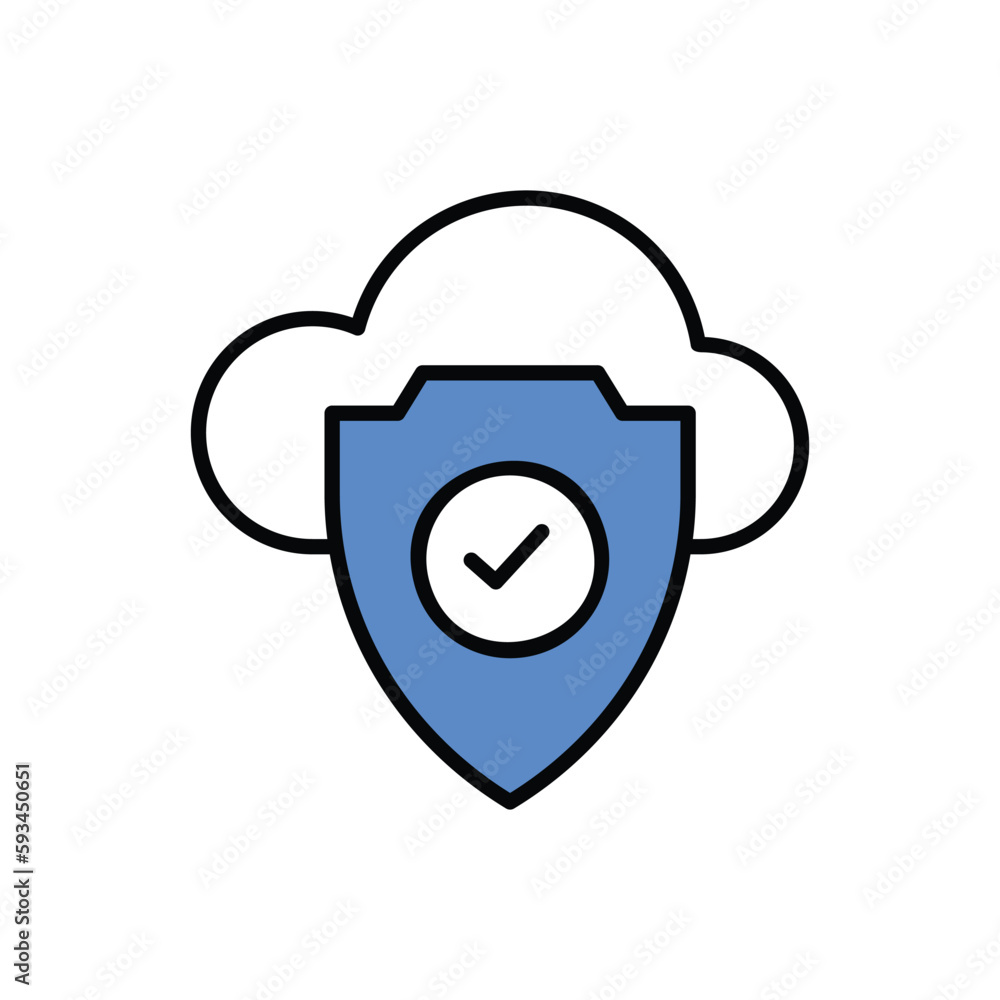 Cloud Security icon vector stock. Cloud Security icon vector stock.