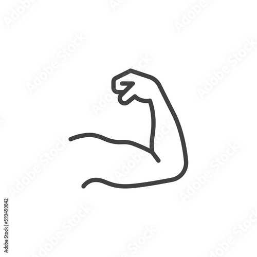 Hand muscle line icon