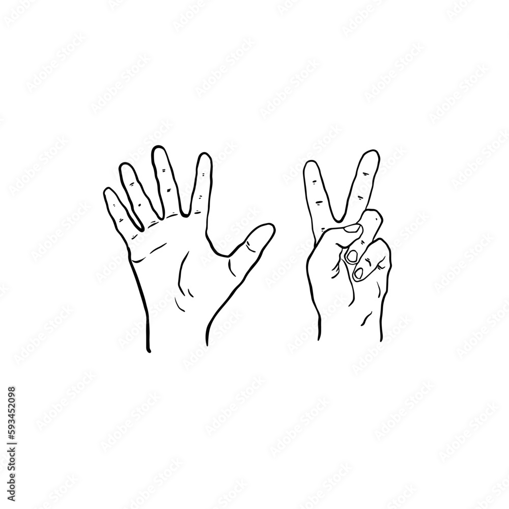 Hand with three fingers up. The hand shows three fingers raised up. 3 fingers Hand with three fingers up. The hand shows three fingers raised up. 3 fingers