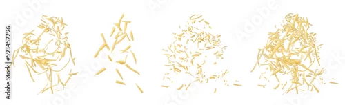 Panel kuchenny z motywem Cheese shavings set on a white isolated background