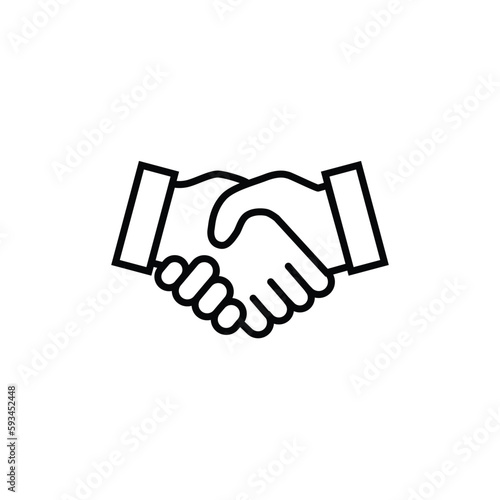 handshake icon sign business deal sign outline