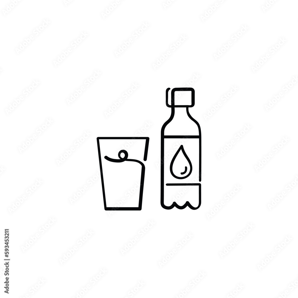 Water Line Style Icon Design
